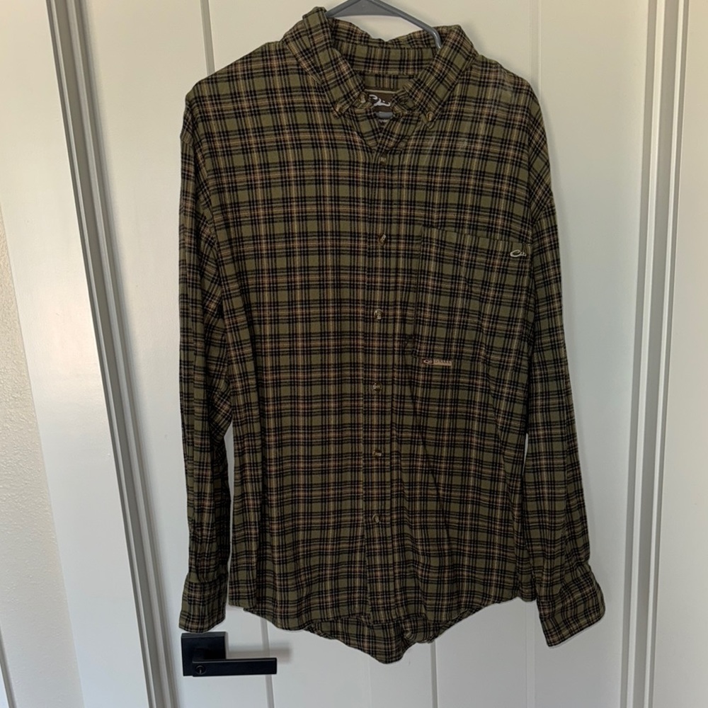Drake Black and Brown Casual Button Down Shirt